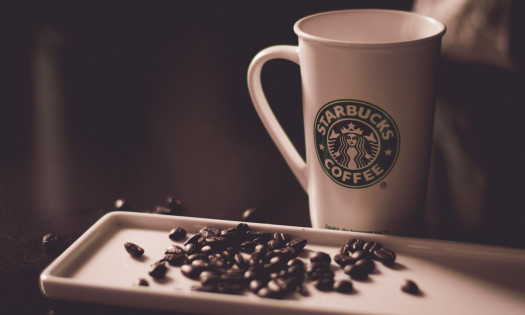 STarbucks Mug and Coffee Beans
