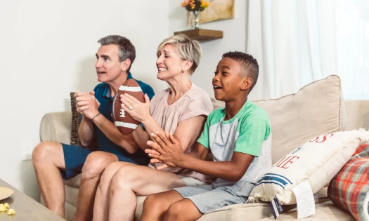 A Family Watching the Super Bowl