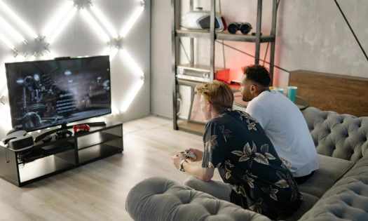 Two Men Playing Video Games