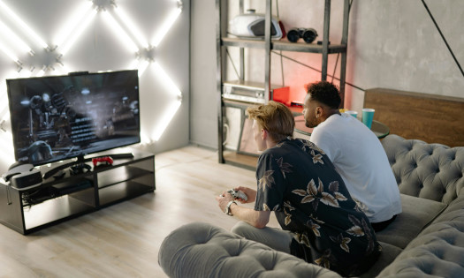 Two Men Playing Video Games