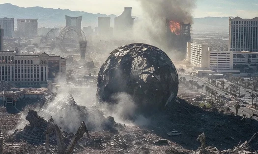 A Destroyed Las Vegas Sphere in a 'Civil War' Poster