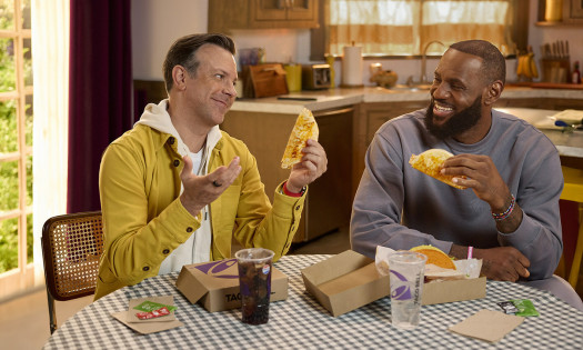 Lebron James and Jason Sudeikis in 'Taco Twosday'