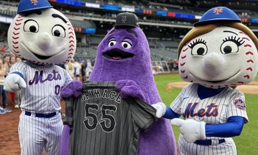 Grimace with Mr.Mets Mascots