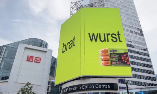 Field Roast's "brat wurst" Billboard in Toronto