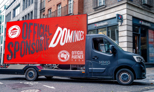 The Pizza Hut ad truck