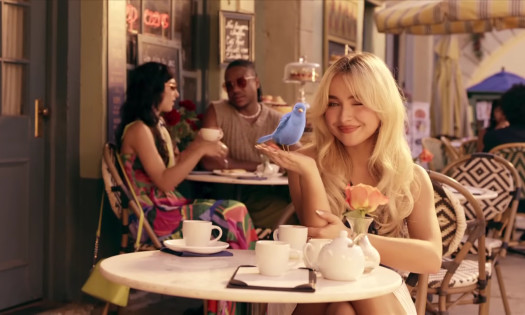 Sabrina Carpenter and Imaginary Bird in NBC's Olympics Ad