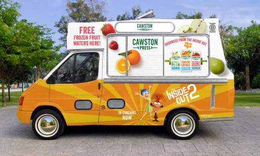 The Cawston Press frozen fruit water van