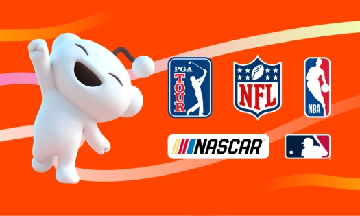 Reddit mascot with sports logos