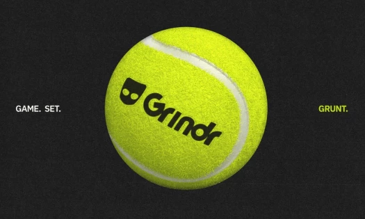 A Grindr tennis ball