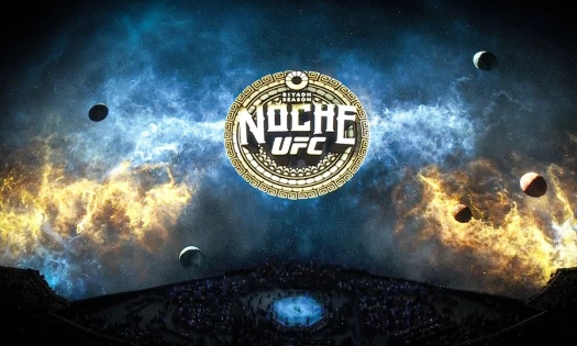 The logo of 'Riyadh Season Noche UFC' in an interstellar backdrop