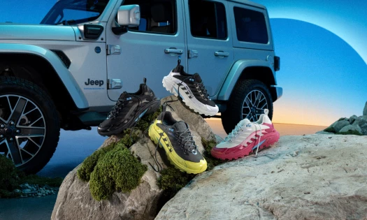 Merrell Shoes Shown in Front of a Jeep