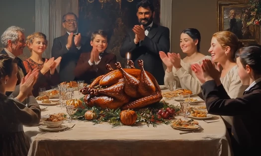 A family enjoys a roast turducken