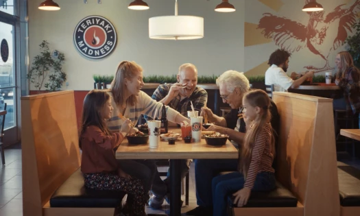 A family eating at Teriyaki Madness