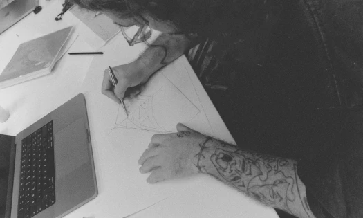 Giorgio Di Salvo sketches a kite design for the 'Prototypes' collection