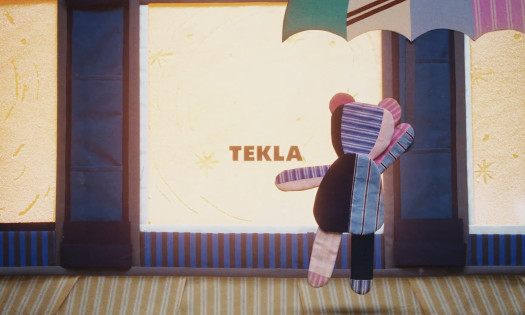 The Patchwork Bear in Tekla's animated Christmas spot