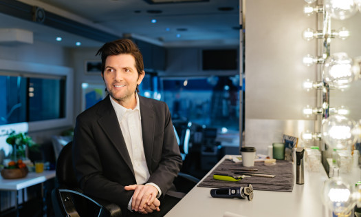Adam Scott in a dressing room for Philips Norelco ad