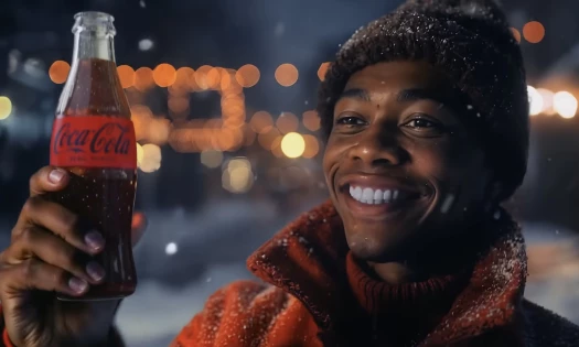 Man holding up a bottle of Coca-Cola Zero