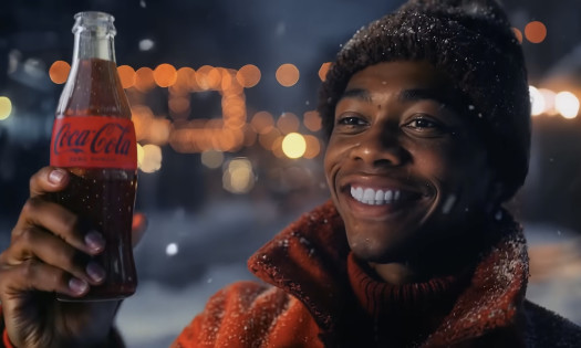 Man holding up a bottle of Coca-Cola Zero