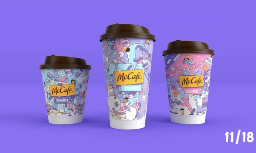 McDonald's x Doodles holiday cups