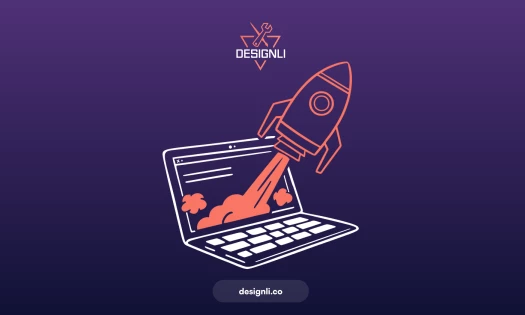 Designli logo of a rocket ship and laptop