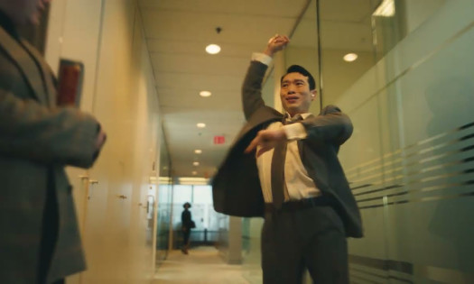 A man dances the flamenco at the office