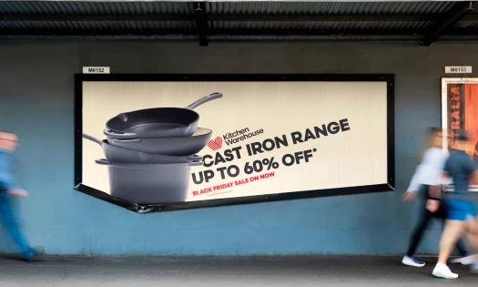 An OOH ad for Kitchen Warehouse