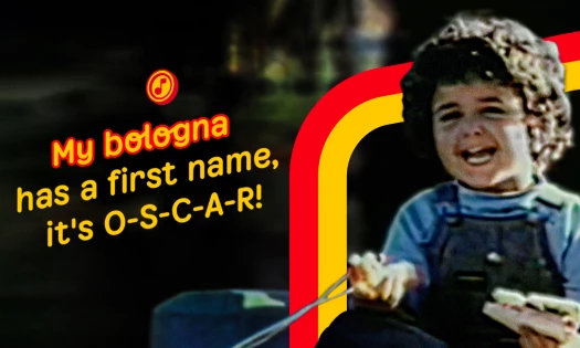 A child in a classic Oscar Mayer ad