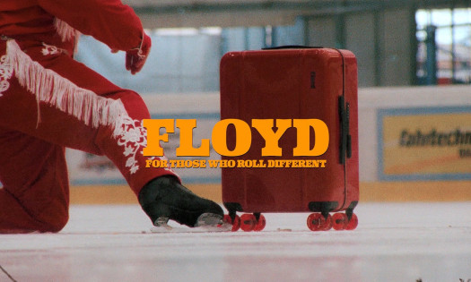 An ice skater and a Floyd luggage