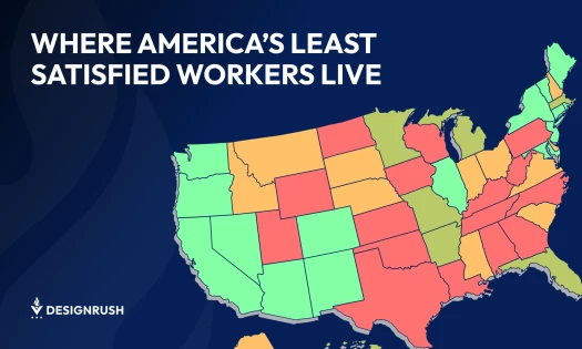 Map where the least satisfied workers in the U.S. are located.