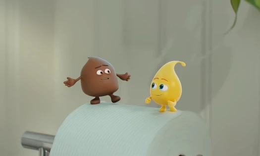 Poop and pee cartoon