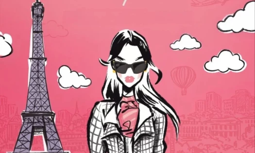 Emily in Paris cartoon sketch