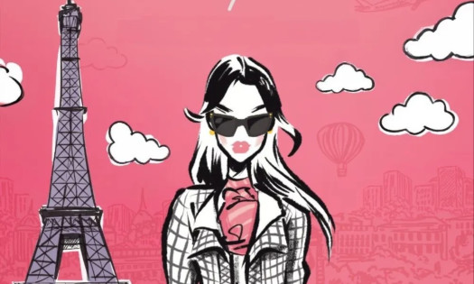 Emily in Paris cartoon sketch