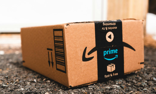 photo of an amazon prime box delivery