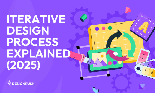An illustration of graphic design elements such as fonts, color picker, image icon, color swatches.