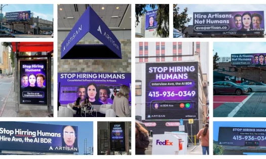 Artisan's OOH campaign, ‘Stop Hiring Humans’