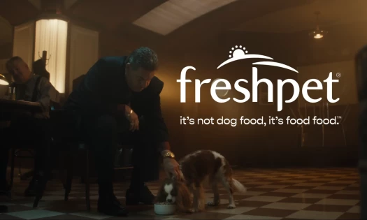 Steve Schirripa feeding his dog Junior Freshpet