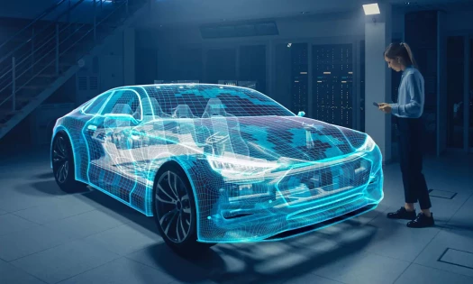 Concept Art of an AI-powered, Self-driven Car