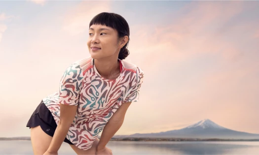 A runner wearing ASICS apparel