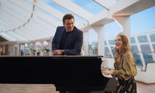 Orlando Bloom & Drew Barrymore on an MSC Cruise Ship