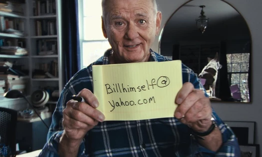 Bill Murray inviting viewers to email him