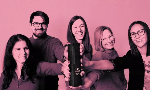 Infinum employees pose with their 7th consecitve Croatia's Best Employer Award