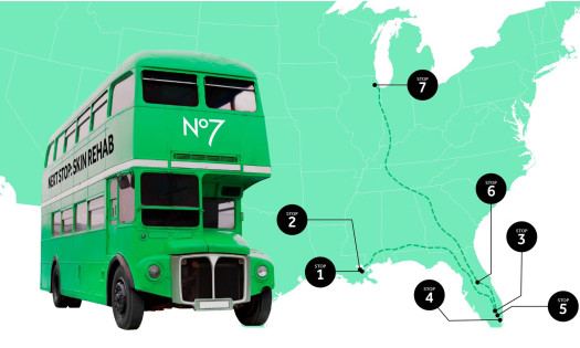 No7 Skin bus activation across the U.S.