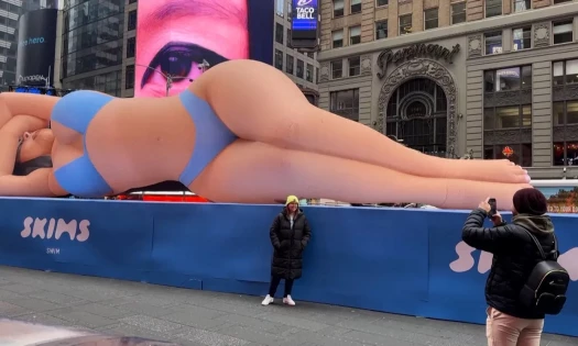 Inflatable Kim Kardashian in Times Square, New York City