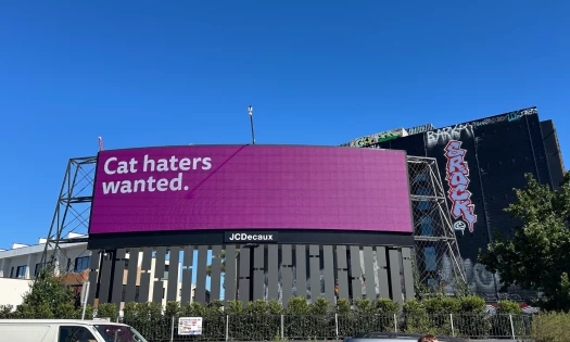"Cat haters wanted" OOH ad
