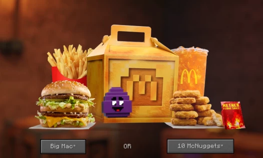 The Hamburglar, Birdie, and Grimace in Minecraft
