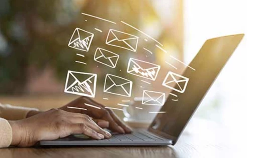 person sending emails