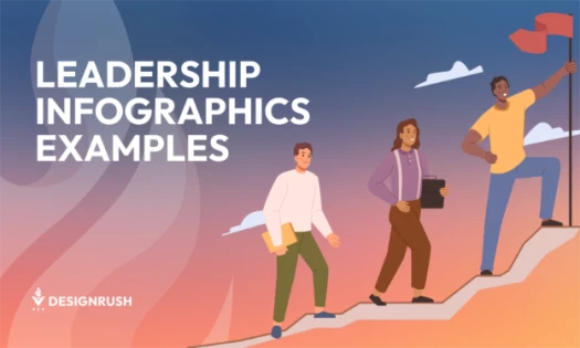 Illustration of a team of 3 climbing up a mountain to depict the idea of leadership