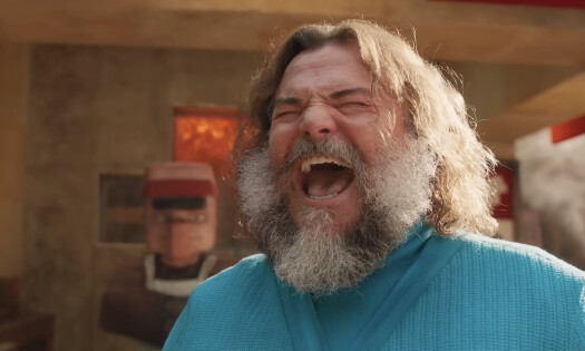 Jack Black screaming in the Minecraft Movie