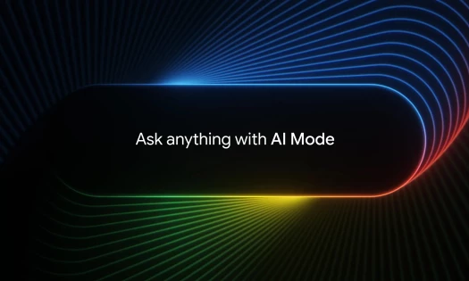 Google's "Ask anything with AI Mode" graphic