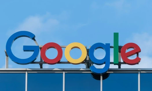 The Google logo on a skateboard